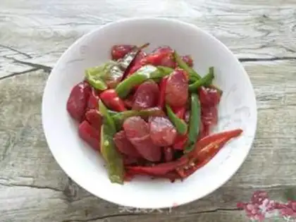 Make Cream pepper fried sausage step 7