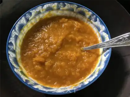 Make Pumpkin rice round step 1