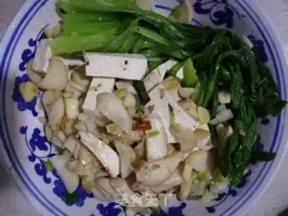 Make The green bean curded apricot mushroom step 7