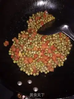 Make Ham sausage fried peas step 4