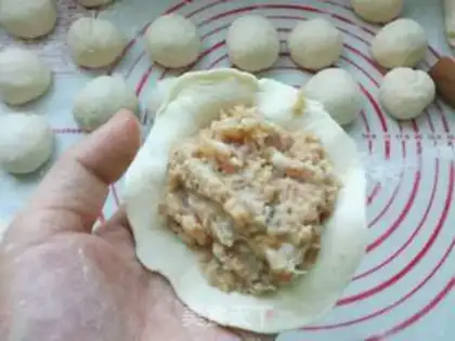 Make Fresh mushroom pork buns step 9