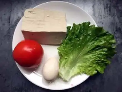 Make A flower tofu step 0