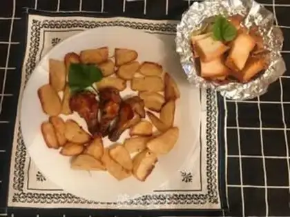 Make Potato roast chicken wings step 8