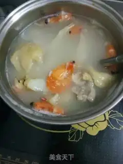 Make Shrimp chicken congee step 4