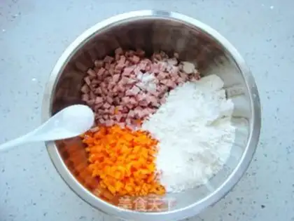 Make Fresh sausage carrot pancakes step 2