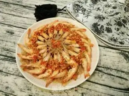 Make Garlic fan steamed shrimp step 6