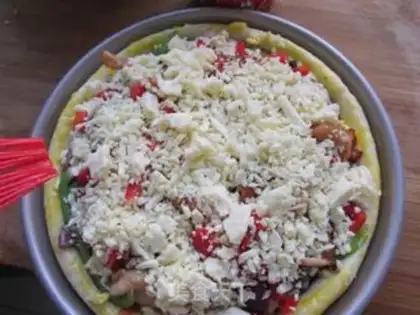 Make Sweet chicken pepper pizza step 11