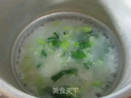 Make Porridge of salted duck egg greens step 5