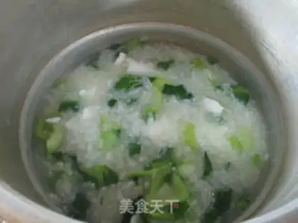 Make Porridge of salted duck egg greens step 8