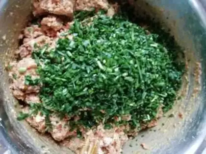 Make Porridge pork dumplings step 4