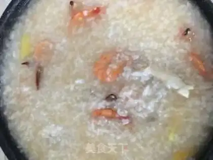 Make Seafood congee step 7