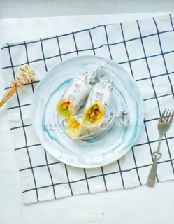 Make Chicken vegetable burrito step 23
