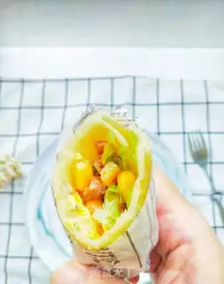 Make Chicken vegetable burrito step 25