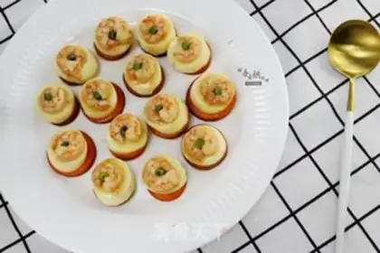 Make Japanese tofu steamed shrimp step 6