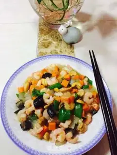 Make Five-colour cashew nut shrimp step 7