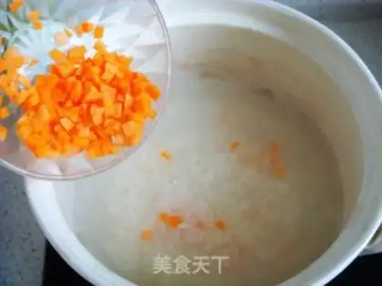 Make Vegetable shrimp congee step 2
