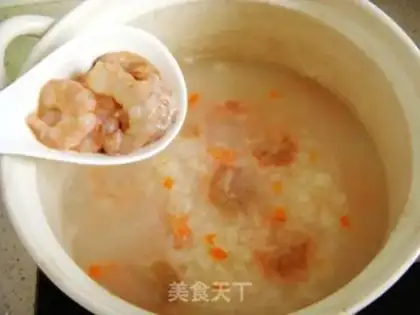 Make Vegetable shrimp congee step 3