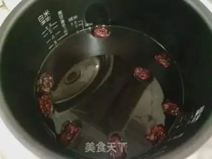 Make Red-tree, black rice congee step 5