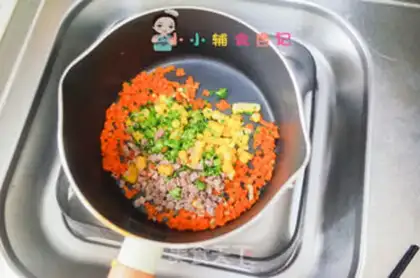 Make Corn paste fried egg rice step 7