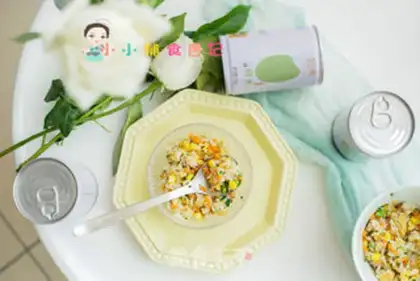 Make Corn paste fried egg rice step 11