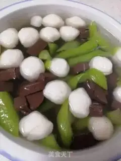 Make Goose blood melon fishball soup step 4