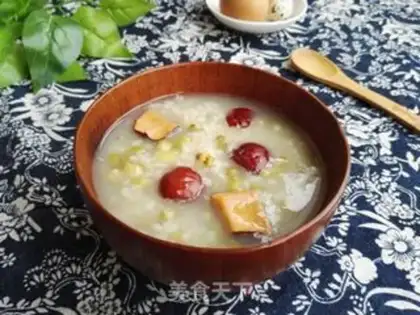 Make Green bean date congee step 5