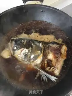 Make Red-burned fish head step 5