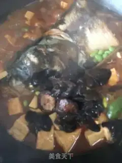 Make Red-burned fish head step 8