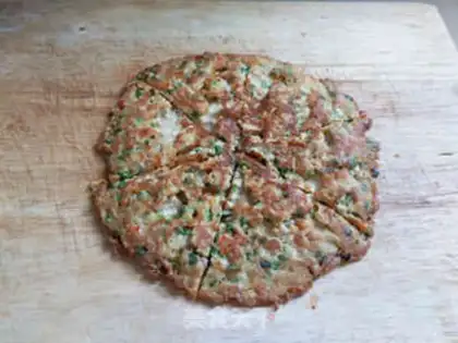 Make Meat and eggs pancakes step 6