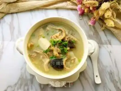 Make Clear the rooster belly soup step 11