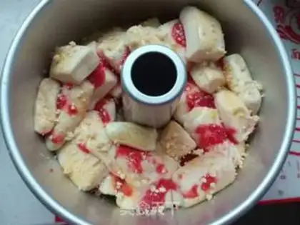 Make A hand tore jam bread step 13