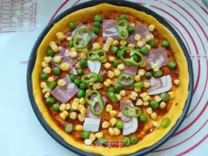 Make Pumpkin garden pizza step 14