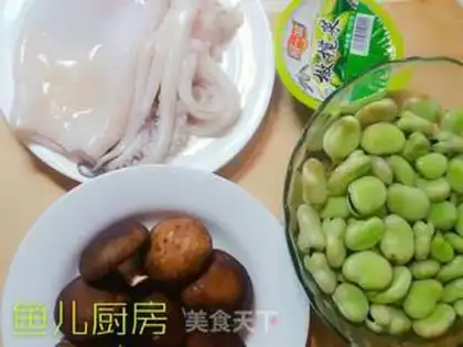 Make Fresh squid mushrooms and green beans step 0