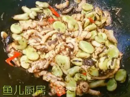 Make Fresh squid mushrooms and green beans step 17