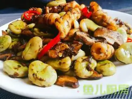 Make Fresh squid mushrooms and green beans step 21