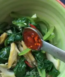Make Abalone spinach step 12
