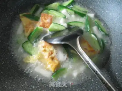 Make ♪ Duck eggs, cucumber soup ♪ step 4