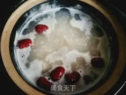 Make Red-treed chestnut rice congee step 4