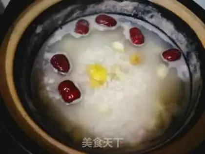 Make Red-treed chestnut rice congee step 5