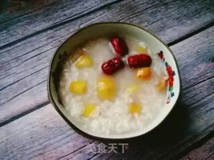 Make Red-treed chestnut rice congee step 8