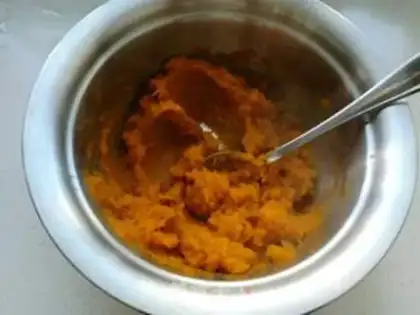 Make Pumpkin rice balls step 1