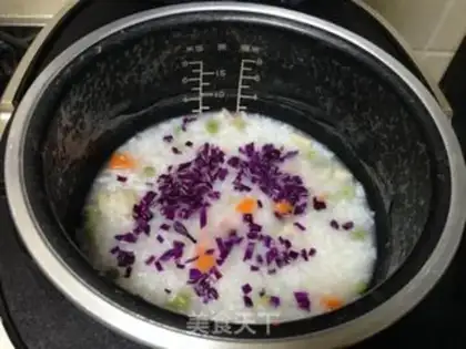 Make Vegetable rice congee step 10