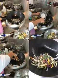 Make White green pepper onion fried onions step 3