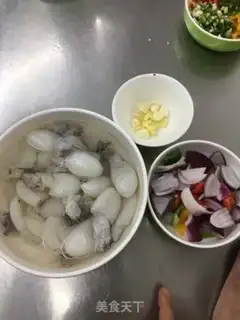 Make Piper onions, ink fish step 0