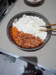 Make Carrot ham pancakes step 0