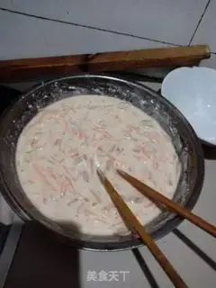 Make Carrot ham pancakes step 1
