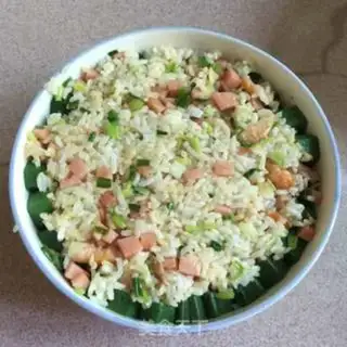 Make Autumn shrimp ham and rice step 12
