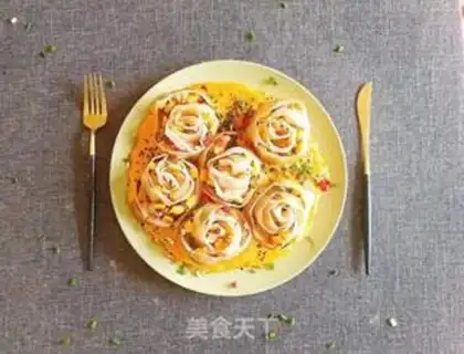 Make Roses holding eggs and dumplings step 8