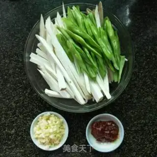 Make Quail bean fried abalone mushroom step 2