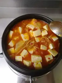 Make Hot cabbage tofu pot step 6